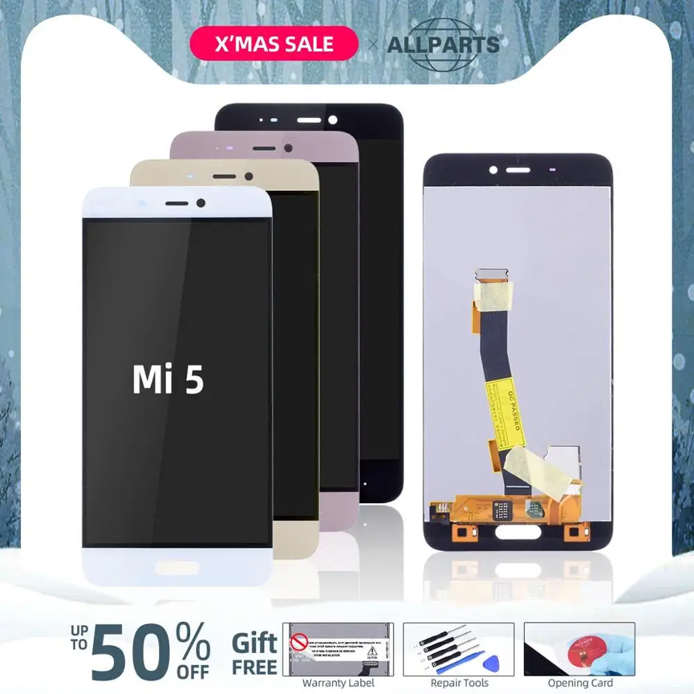 Дисплей для XIAOMI Mi5 Mi 5 ЖК сенсорный экран дигитайзер Замена полная сборка 5,15 '' черный белый золотой