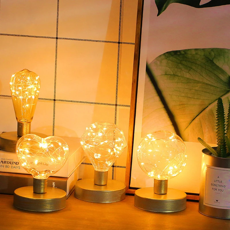 

1Pc Nordic Romantic LED Copper Wire Lamp Home Decorative Glass Jar Fairy Night Light
