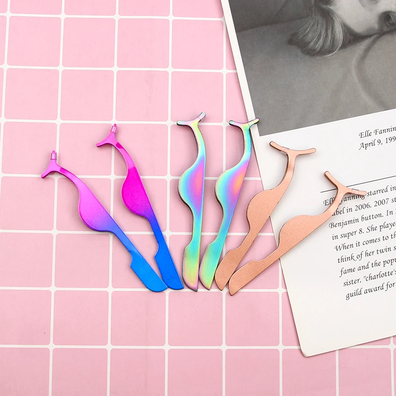 Аппликатор для искусственных ресниц Розовый Пинцет инструмент красивого