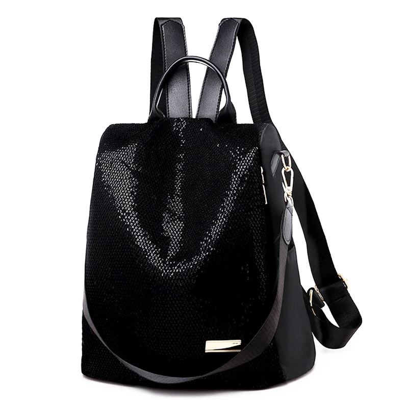 

Женский рюкзак 2022 из ткани Оксфорд с блестками, модные студенческие сумки через плечо для девочек-подростков, Вместительная дорожная школь...