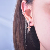 mengyi 2020 fashion cross tassel earrings women 9 25 double drop earrings punk outer banks party clip earring long chain jewelry