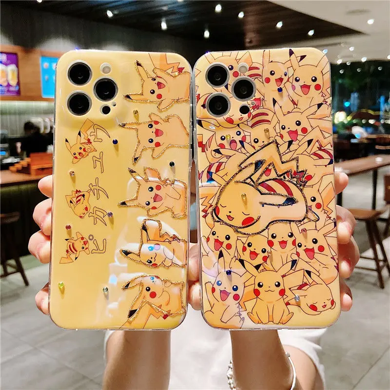 

TAKARA TOMY Pokemon Blu-ray Pikachu Case for IPhone 13/13Pro/13Promax/13min/XS/XSMAX/11/12Pro/12mini Phone Couple Case Cover
