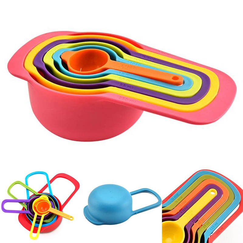 

6Pcs Measuring Spoons Cup Kitchen Tool Baking Teaspoon Scale Measure Stackable