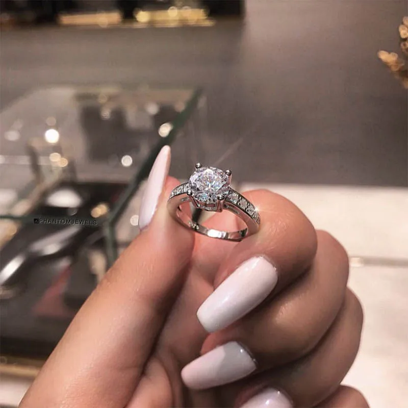 

Crystal Luxury Rings For Women Stainless Steel Gold Round Ring Geometric CZ Couple Ring 2021 Trend Aesthetic Jewelery Gift