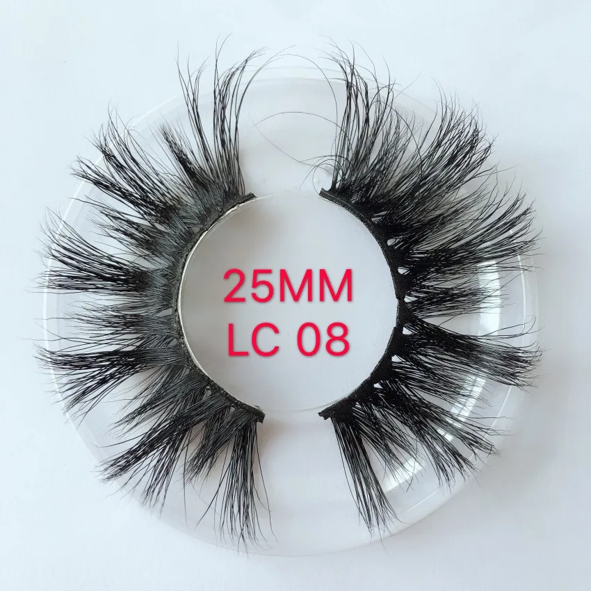 25mm LC08 10 пар длина 25 мм норковые ресницы Экстра длинные 3 норковые ресницы большие драматические перекрещивающиеся пряди ресницы натуральные ресницы расширение - Цвет: 25mm LC08