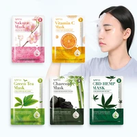 20pcslot facial mask sakura charcoal vitamin c green tea moisturizing cleansing anti acne skin lightening beauty sheet pack