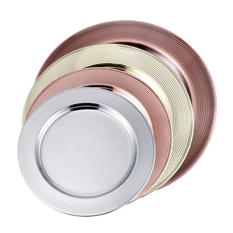 

2pcs Stainless Steel Lunch Dinner Plate Dish Salad Fruit Food Container Tray Camping Picnic Tableware 30cm