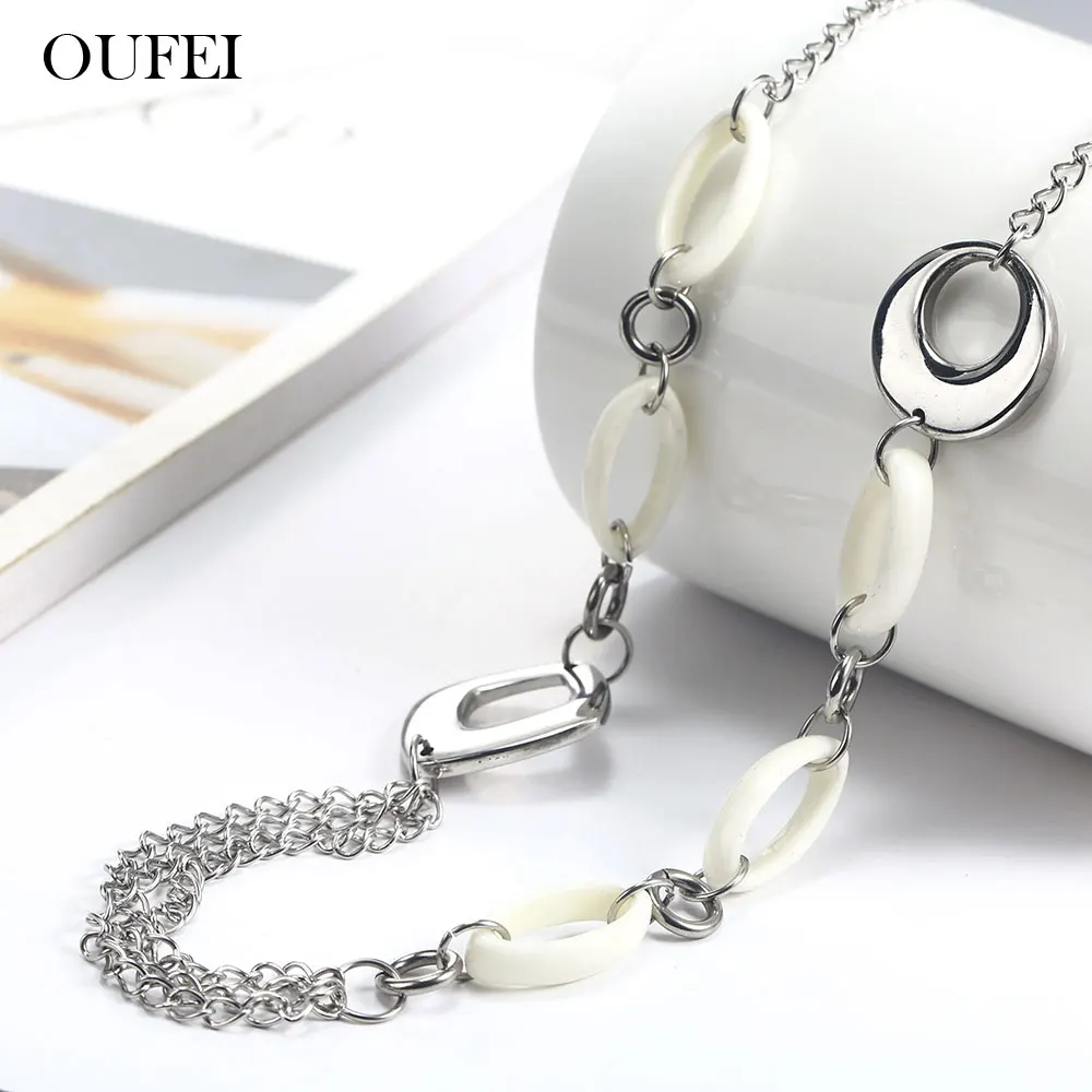 OUFEI stainless steel woman jewelry long necklace for women fashion accessories bohemian choker | Украшения и аксессуары