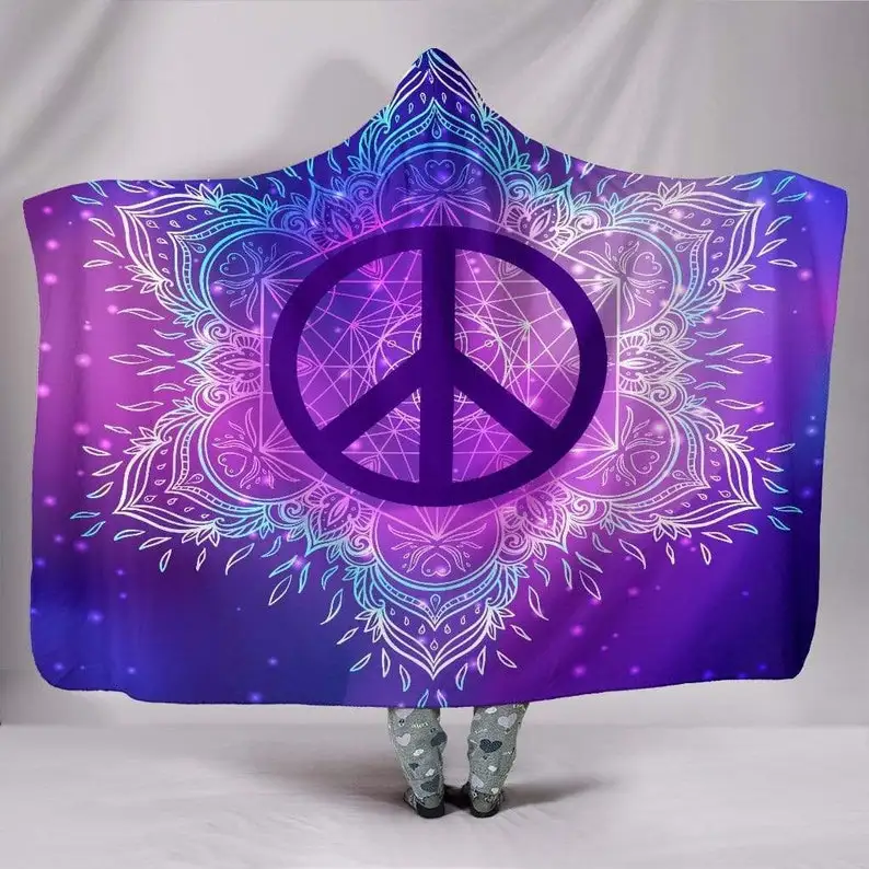 

Hooded Blanket, Hippie Peace Mandala, Yoga Meditation, Hindu Indian, Hippie Festival, Gypsie Lotus