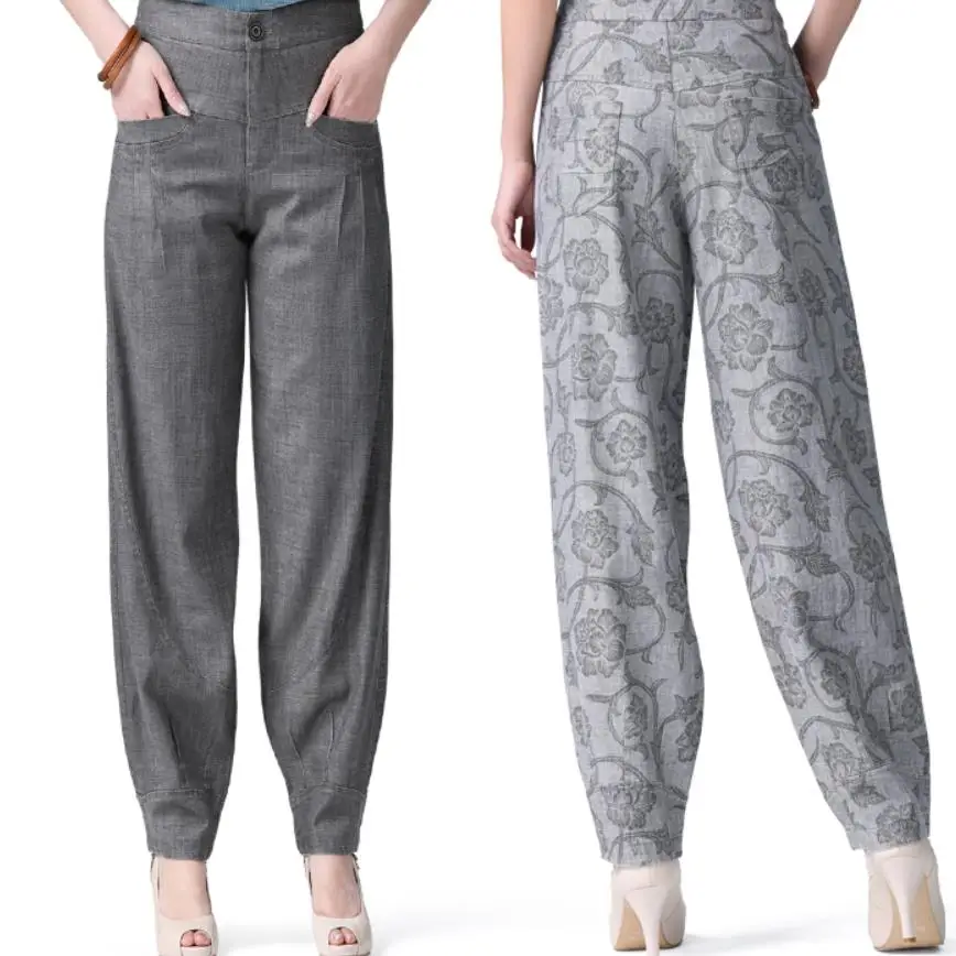 

Весенние женские повседневные брюки среднего возраста, женские брюки с завышенной талией, женские брюки до щиколотки G426