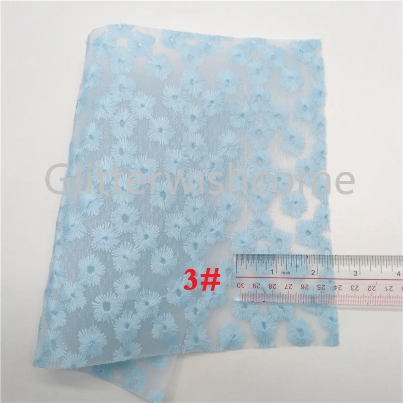 Glitterwishcome 21X29 см A4 Размер Вышивка Цветы на чистой ткани листы для бантов, GM617A