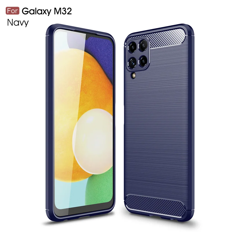 For Cover Samsung M32 Case Samsung Galaxy M32 M 32 Capas Shockproof Silicone Brushed Back Soft TPU Case For Samsung M32 Fundas