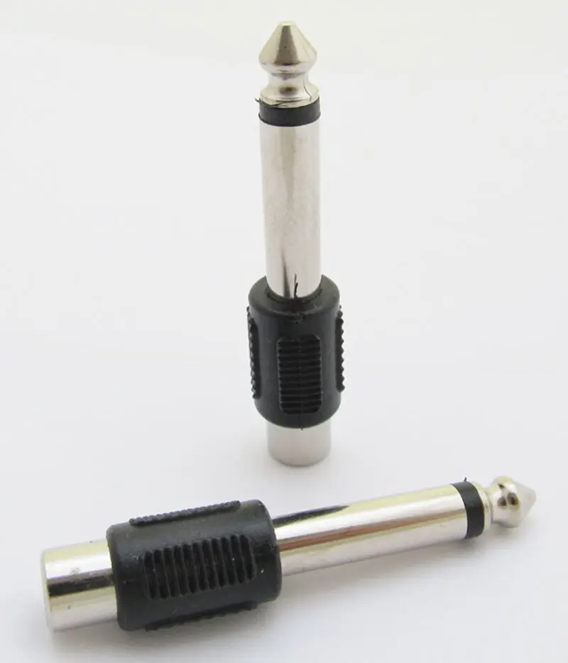 

1pc 6.35 mm MONO Plug to RCA Jack Splitter Adapter