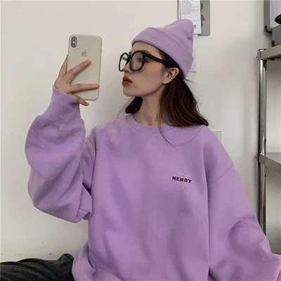 

Autumn Korean Style Loose Mid-length Style Basic Style