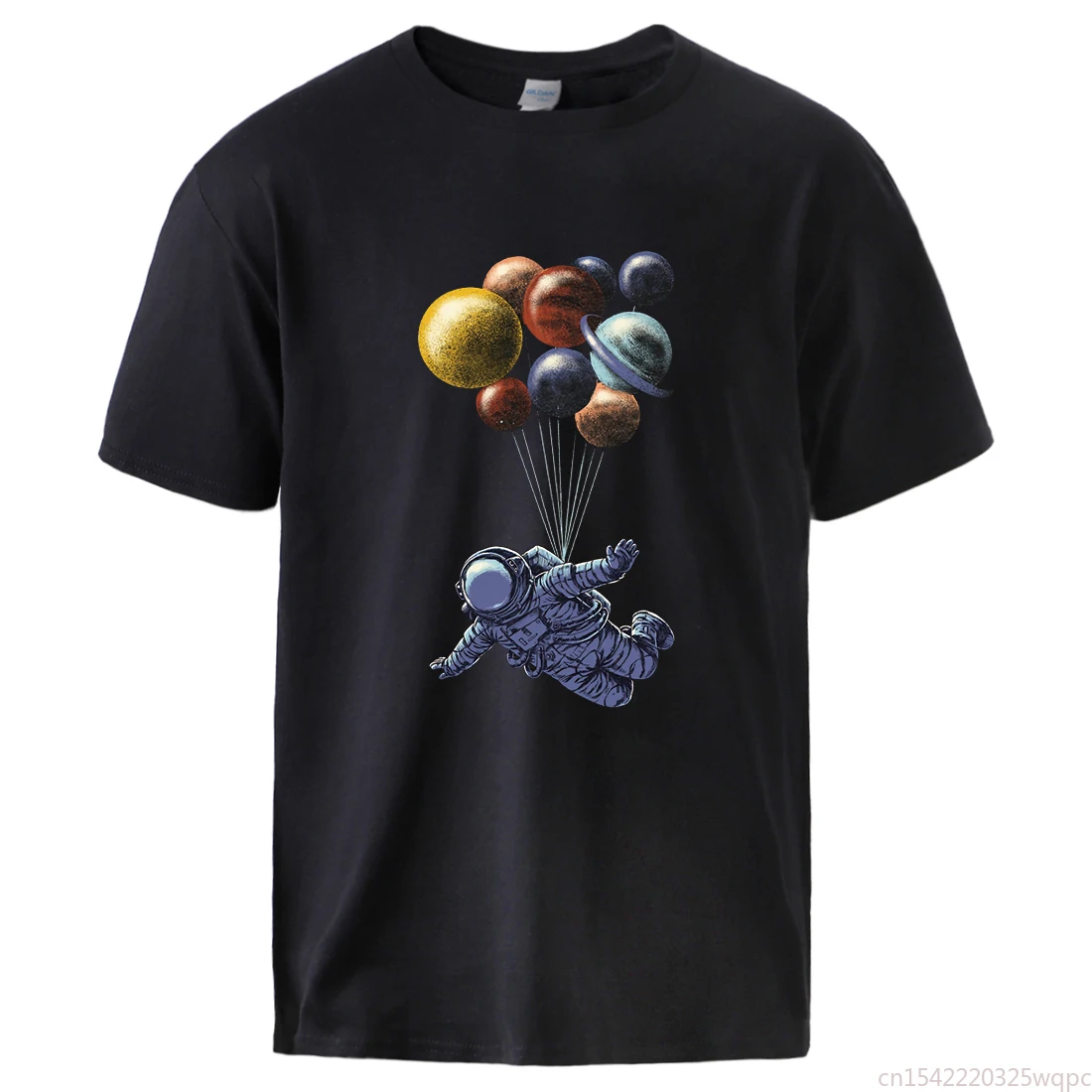 

Crewneck Workout Tee Astronaut Balloon Print T Shirts Man Short Sleeve Top Summer Cotton Sportswear T shirt Man Brand