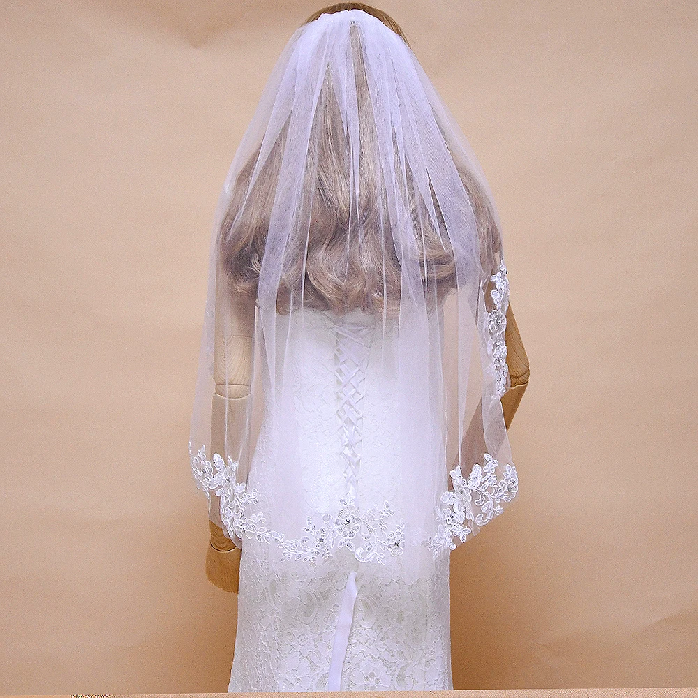 Фата свадебная с гребнем элегантная Мягкая сетчатая для невесты свадебные