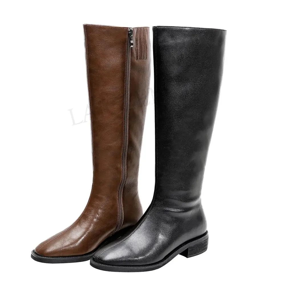 Женские сапоги из натуральной кожи на низком каблуке Размеры 33 38 39 40|Сапоги до