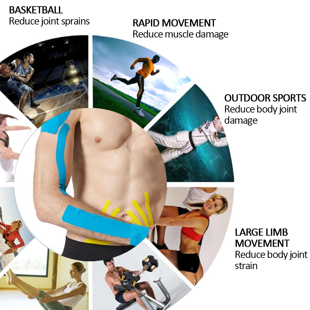 Эластичный Спортивный пластырь кинезиологическая лента Спортивная обвязка