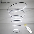 Подвесной светильник, современный светодиодный подвесной светильник, круглые кольца для гостиной, столовой, декоративные светильники, люстра, подвесной светильник 110 В, 220 В