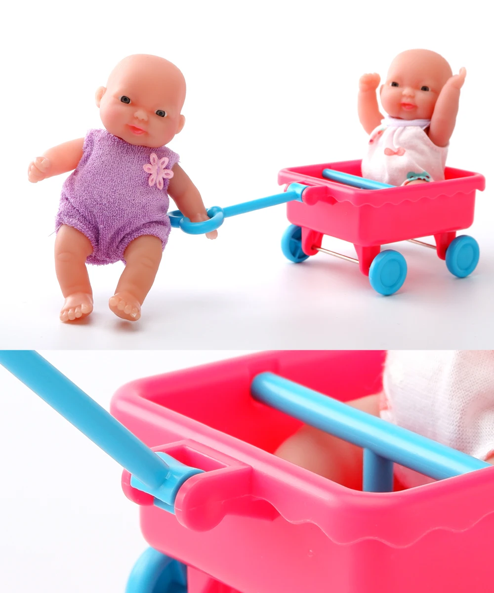 WOWCHEER 12 см 6 шт. Bebes Reborn мини детские куклы с Колыбель Ванна Мягкие силиконовые маленькие куклы реалистичные Kawaii Игрушки для девочек