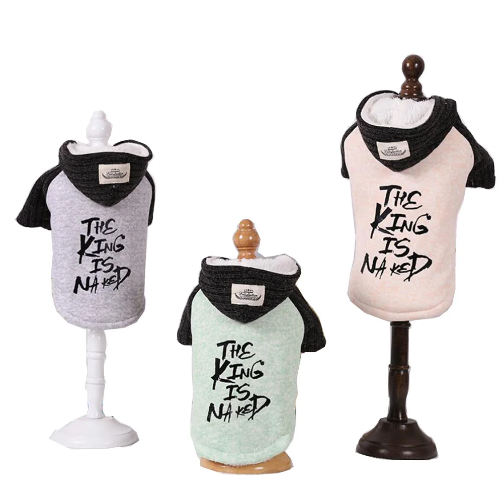 Теплое зимнее флисовое пальто для собак король голая собака куртка с капюшоном
