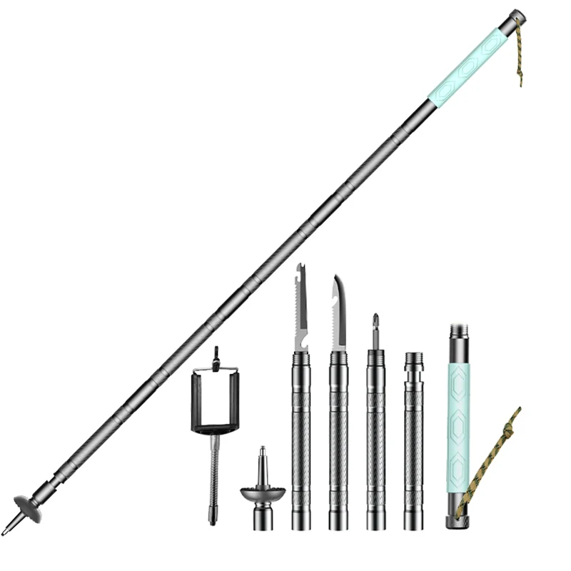 Светящиеся треккинговые палки из алюминиевого сплава для кемпинга альпеншток