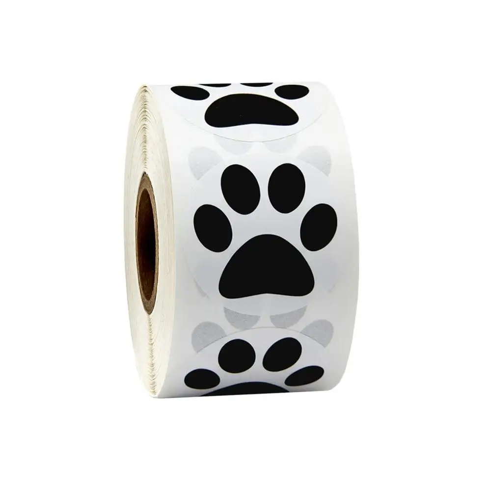 Наклейка с принтом Медвежья Лапа 500 шт./рулон|Канцелярские наклейки| |