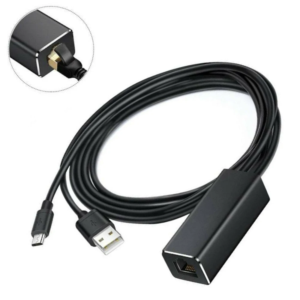 Ethernet адаптер 10/100 Мбит/с шнур для Fire TV /Stick Micro USB к RJ45 LAN 1 метр кабеля и питания