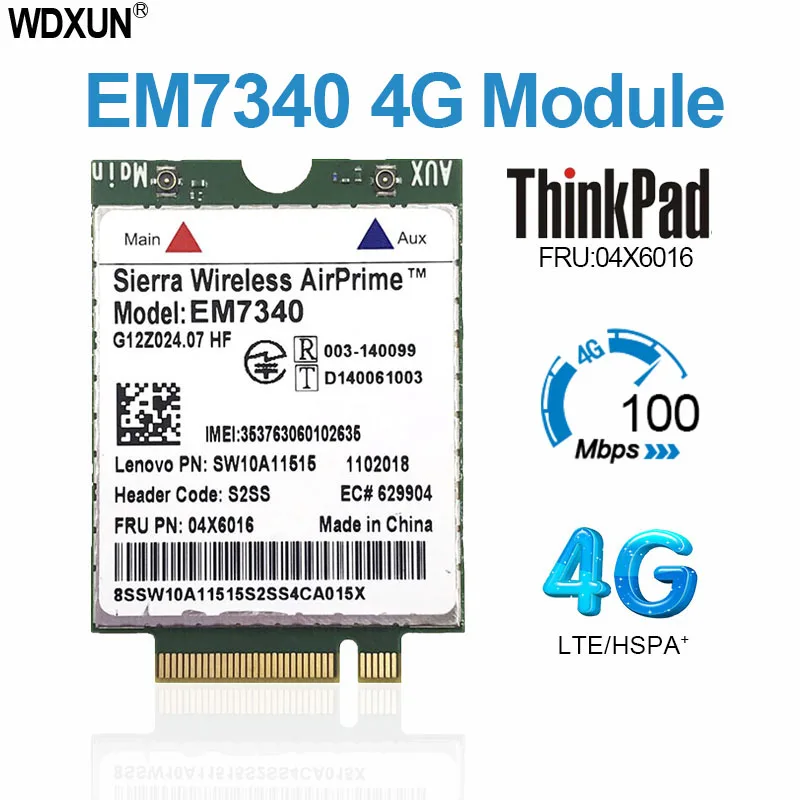 Беспроводной модуль Sierra AirPrime EM7340 FRU 04X6016 04X 4G LTE/HSPA для Lenovo ThinkPad 10/ Helix 2nd Gen/ X260 /T460/ T460S/T560