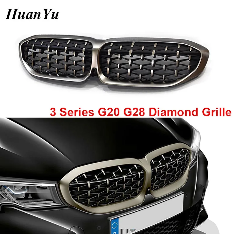 Новая G20 G28 Алмазная решетка для BMW 3 серии Передняя сетка почек передний бампер