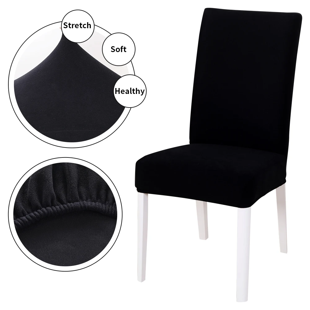 1/2/4/6 шт. Чехол из искусственного меха для обеденного стула флиса и бархата