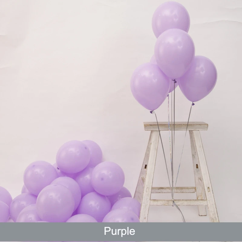 Purple Macaroon 50~ 100 шт./пакет 10in латексных воздушных шаров с 33 Цвета надувные свадебные украшения воздушный шар с надписью "Happy Birthday" Вечерние материалы воздушных шаров - Цвет: Purple Macaroon