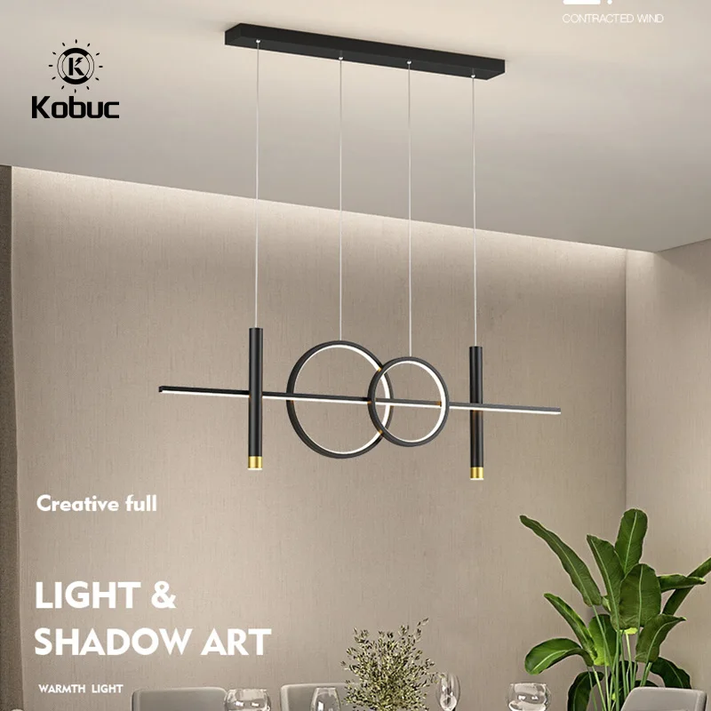 

Kobuc Led Creative Hanging Lamps 100/120cm Modern Minimalist Restaurant Decoration Suspension Lamp Bar Table Long Pendant Light