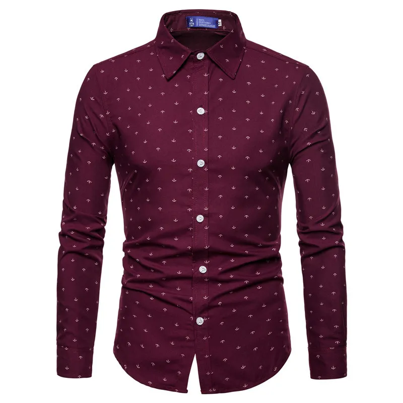 

Shirt Men Spring Casual Fashion 2020 Print Long Sleeve Men Shirt Button up Men Shirt Cotton Men Clothing