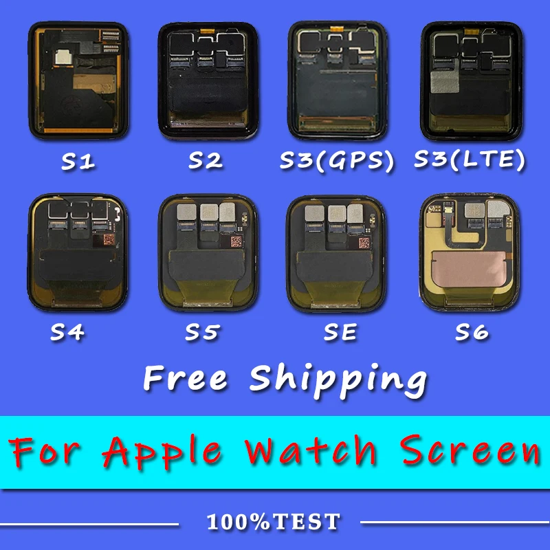 100% Test For Apple Watch Series 1 2 3 4 5 6 LCD Display Touch Screen Digitizer iWatch SE 38/42MM 40/44MM | Мобильные телефоны и