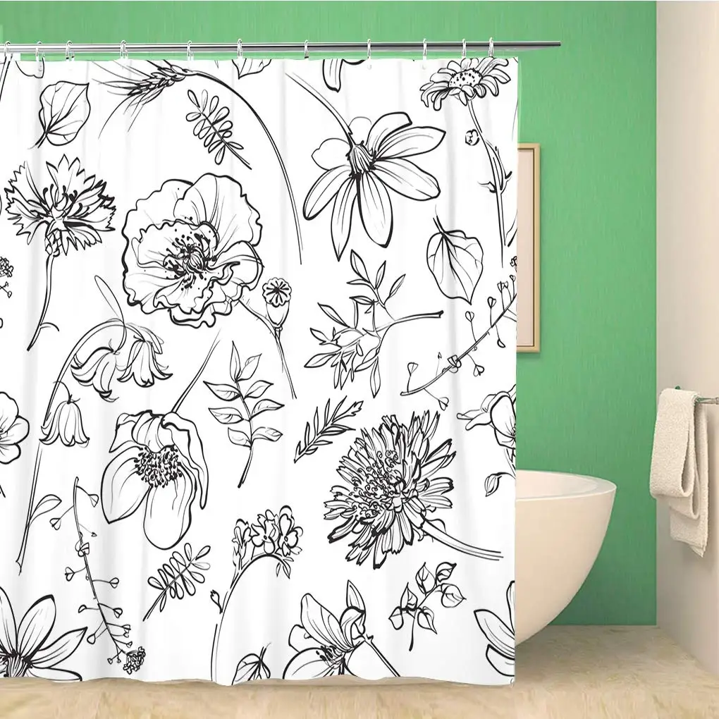 Занавеска для душа в ванную комнату Весенняя Водонепроницаемая шторка 72 х72 дюйма