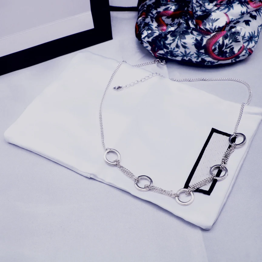 

925 sterling silver G letter classic necklace, simple and generous, delicate details, clear letter five ring adjustable length n