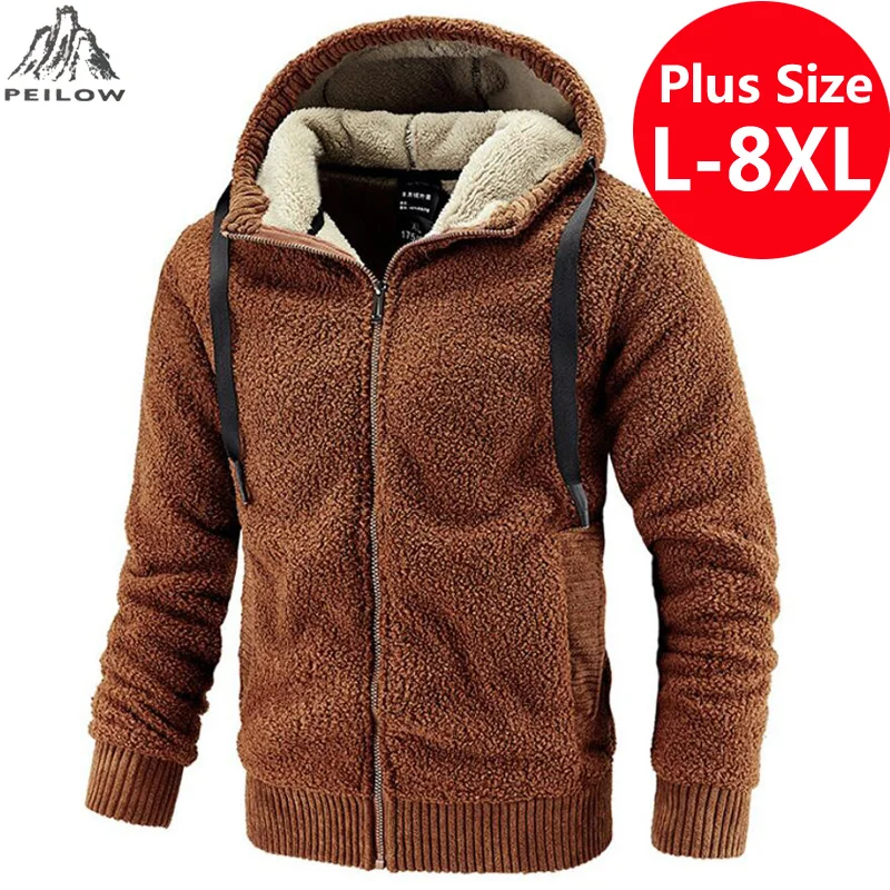 

Кофта Мужская кашемировая на флисе, зимняя, теплая, размера плюс, 7XL, 8XL