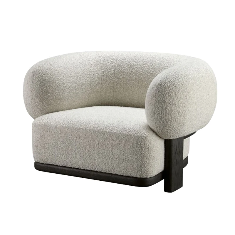 

TT Nordic Light Luxury Single-Seat Sofa Chair Modern Minimalist Leisure Living Room Wool Plush with Armrest