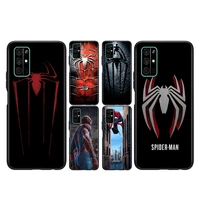 for honor 50 se v30 30i 30s 30 20s 20e 20 v20 pro 5g plus lite black phone case marvel spider man movie silicone soft cover