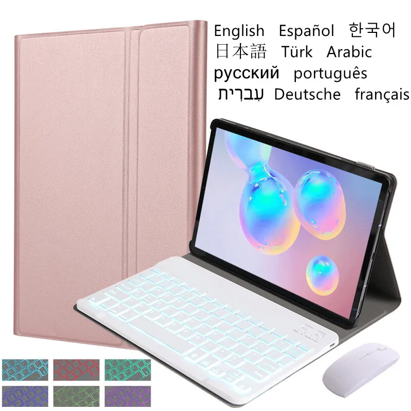 

Keyboard Case for Lenovo Tab K10 TB-X6C6 Tablet Cover Funda for Lenovo Tab K10 TB-X6C6 Case Backlit Spanish Russian Keyboard