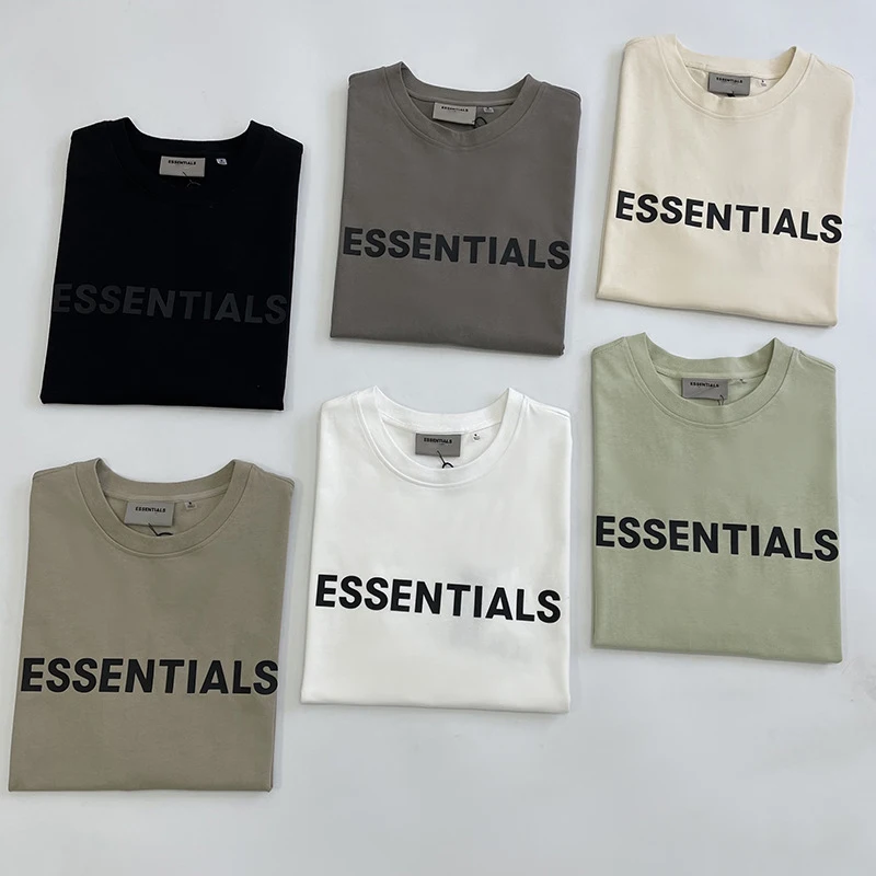 

Oversized Essentials T-Shirt 100%1:1 Essentials Loose Quality t Shirts Summer Men and Women Movement Hip-Hop Cotton T Shirts
