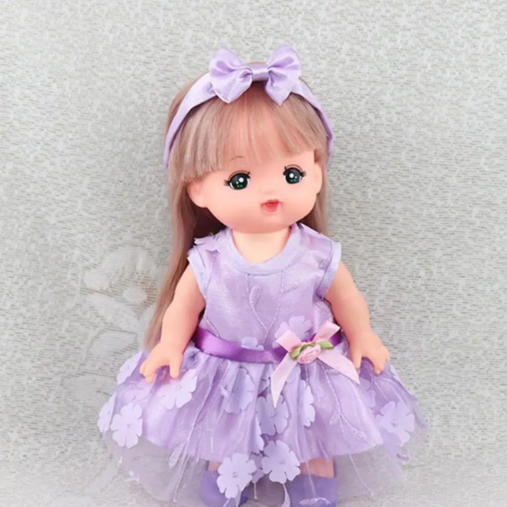 

Lovely Mini Fairy Sleeveless Skirt & Hairband for 25cm Mellchan Baby Doll