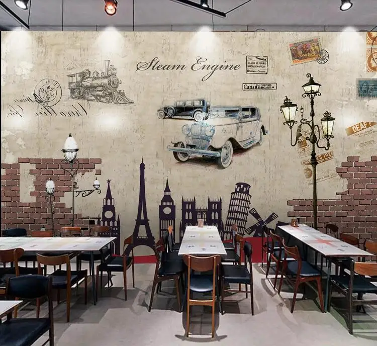 Большие настенные 3D-обои на заказ в европейском и американском ретро стиле с