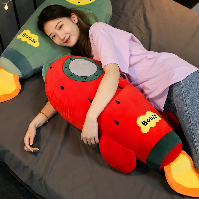Новинка очень большая креативная плюшевая игрушечная Подушка Huggable в виде ракеты
