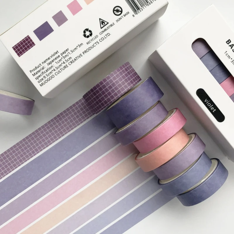JAINWU 8 шт./компл. Ретро однотонная Базовая лента для декорации Washi Набор сделай сам