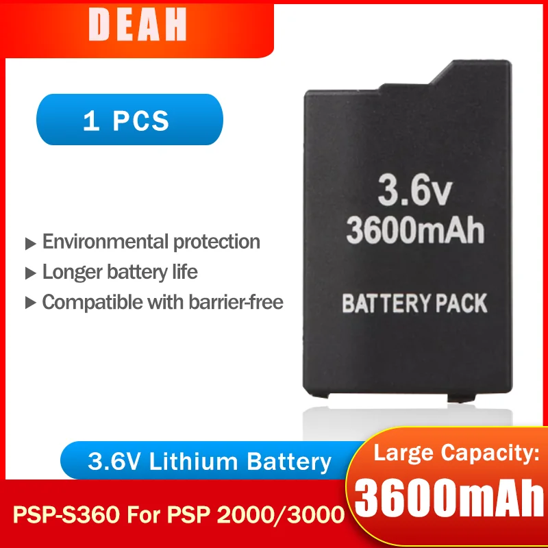 1 шт. 3 6 В 3600 мАч литиевый аккумулятор для Sony PSP2000 PSP3000 PSP-S360 PlayStation Portable геймпад