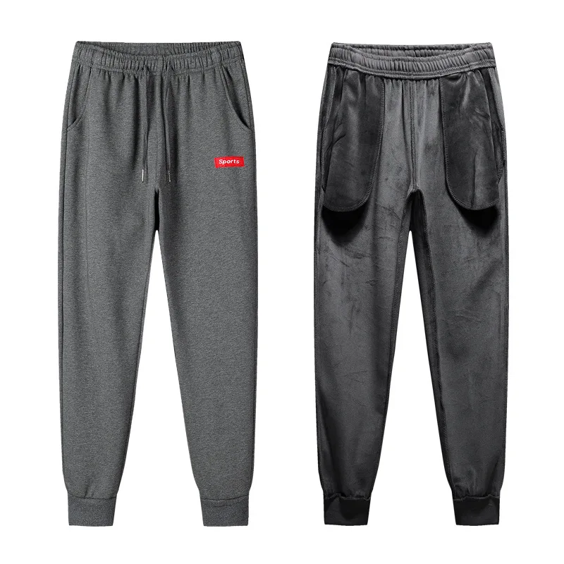 Thick Fleece Jogger Mens Pants Cotton Trousers Male Winter Warm Velvet Sweatpants Tracksuit Joggers Autumn Winter M-4XL