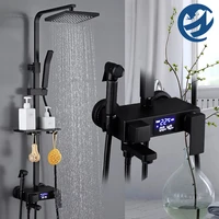 thermostatic digital display shower faucet set shower mxer crane rain shower bath faucet bathtub shower mixer taps bidet faucet