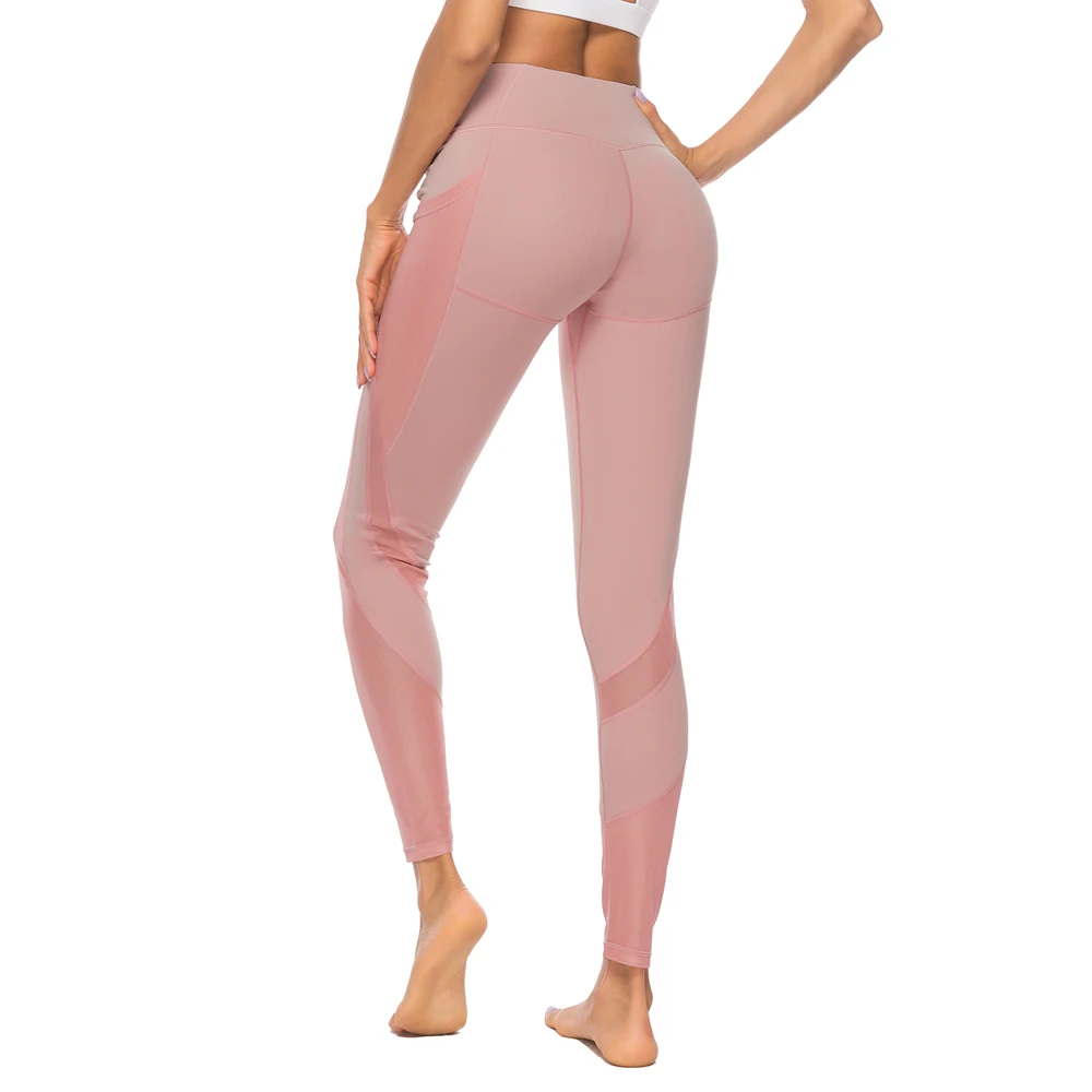 Леггинсы для йоги с карманами женские спортивные штаны бега леггинсы Стрейчевые